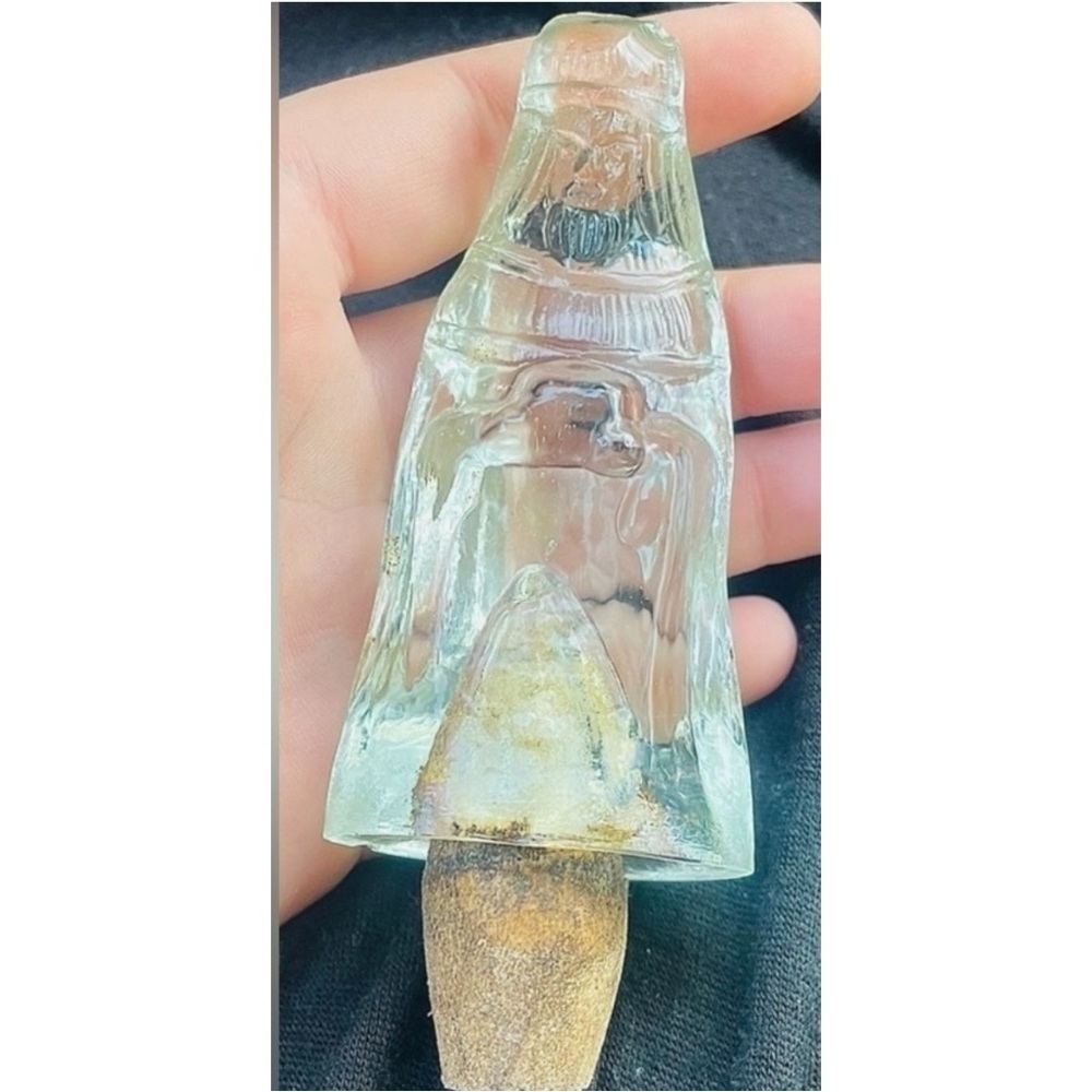 Vintage Pressed Glass Nativity Figurine Wise Man Cork Stopper Christmas Decor - Picture 13 of 13